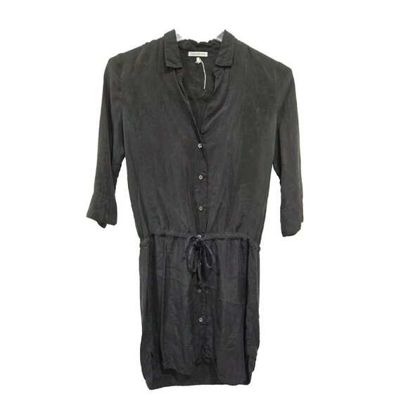 Standard James Perse Size 1 Black Button Down Tie Waist Soft Dress |‎ Small - Picture 1 of 11